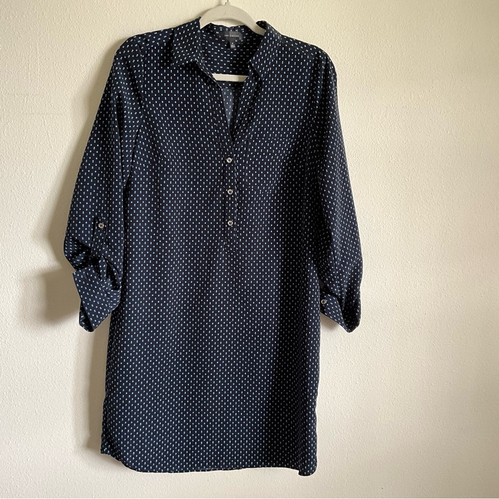 The Limited Navy Long Sleeve Shirt Dress Medium